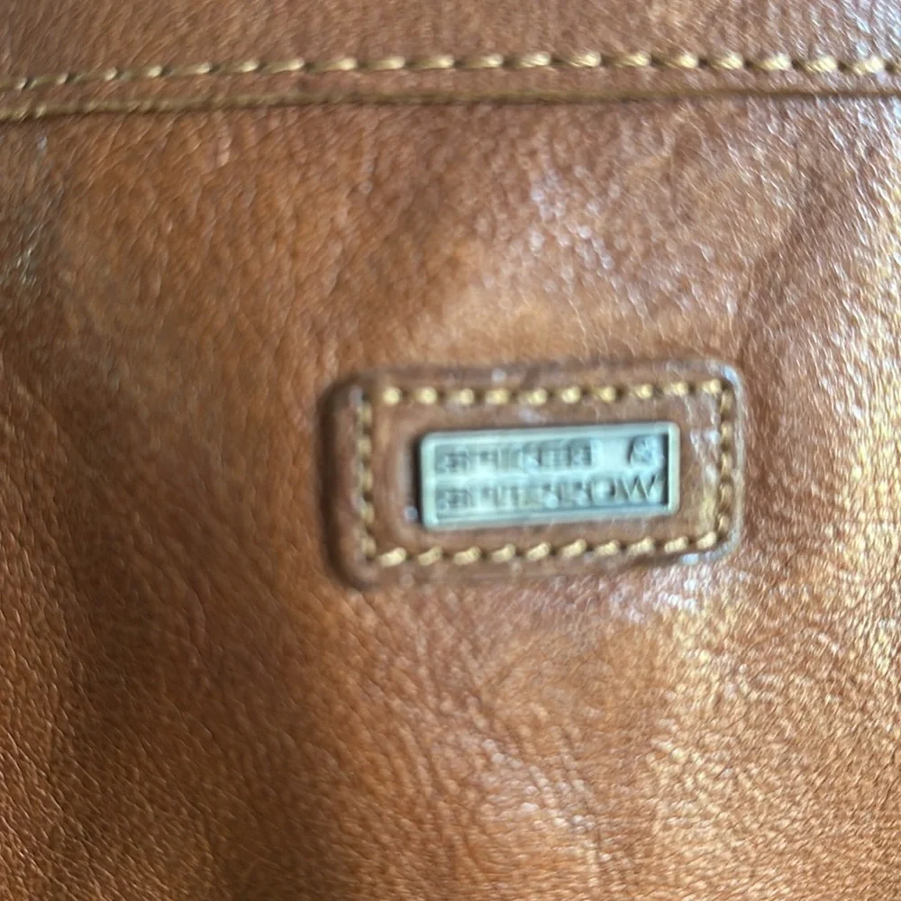SPIKES & SPARROW COGNAC LEATHER LAPTOP BAG